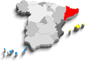 carte de l'Espagne Stages de mobilité en Espagne